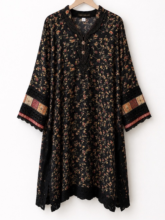 Farah Aziz Talib Other - Stunning Kaftan Tunic Dress Boho Luxe Embroidered | Johnny Was Style Artisan